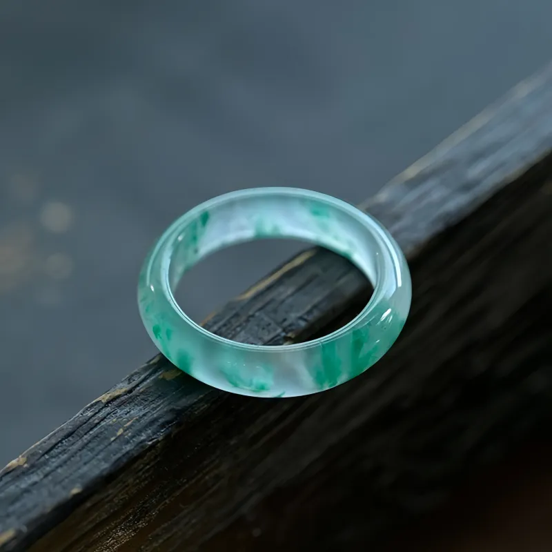 MY WORLD BEGINS AND ENDS WITH YOU Natural Dulong Jade Rings Unisex-3