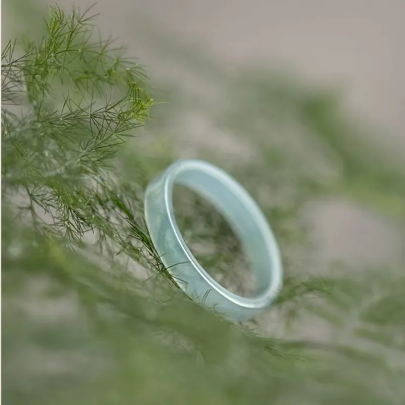 MY WORLD BEGINS AND ENDS WITH YOU Glutinous Jade Jadeite Rings Unisex-3