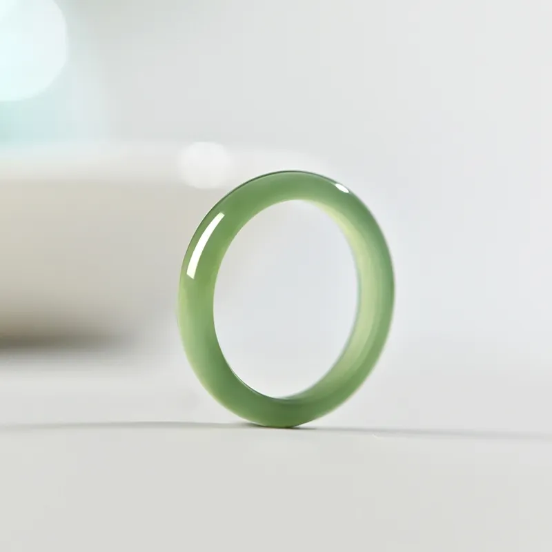 MY WORLD BEGINS AND ENDS WITH YOU Hetian Jade Rings Pale Greenish White Jade Unisex-4