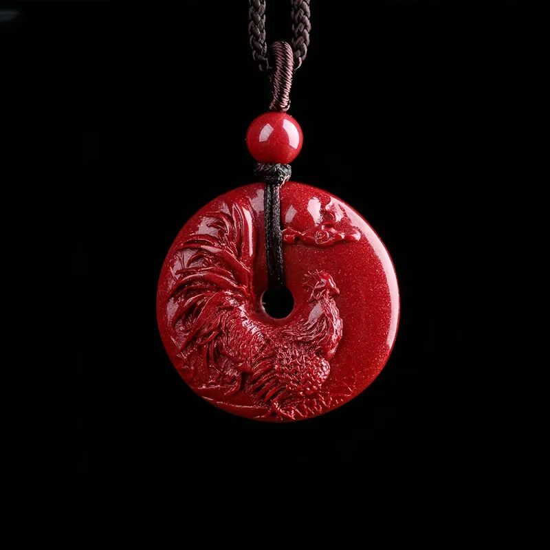 MY WORLD BEGINS AND ENDS WITH YOU Reconstructed Cinnabar Necklaces Unisex-21