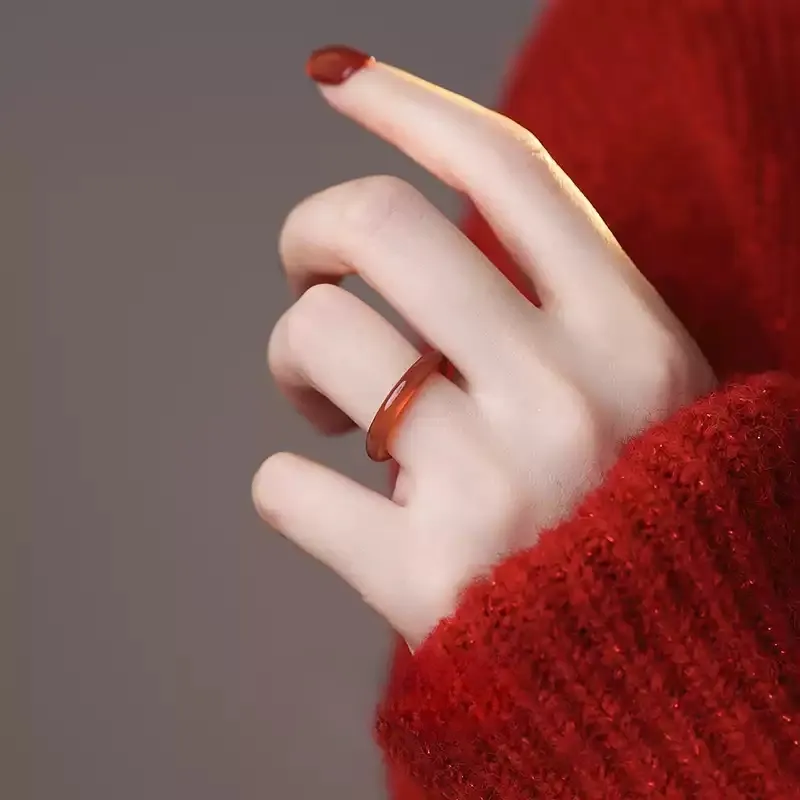 MY WORLD BEGINS AND ENDS WITH YOU Natural Agate Rings Unisex-3