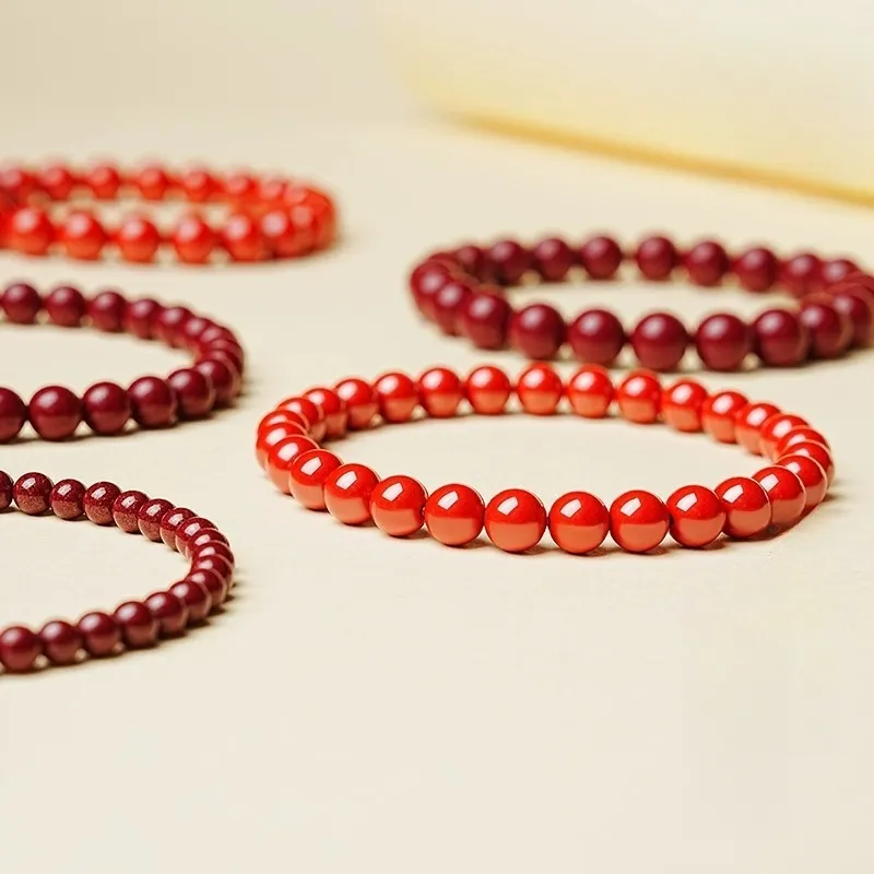 MY WORLD BEGINS AND ENDS WITH YOU Natural Cinnabar Bracelets Unisex-3