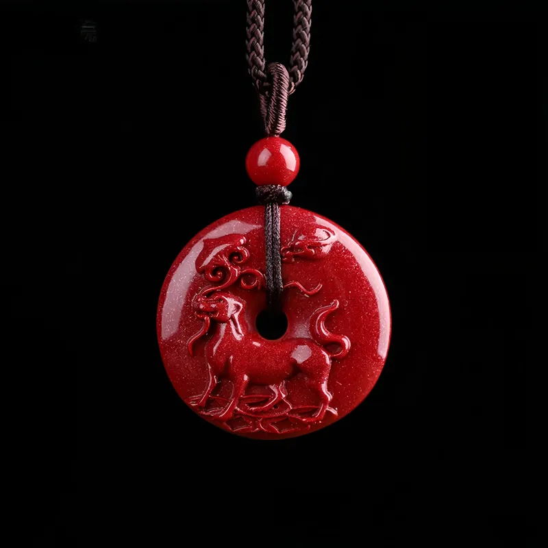 MY WORLD BEGINS AND ENDS WITH YOU Reconstructed Cinnabar Necklaces Unisex-23