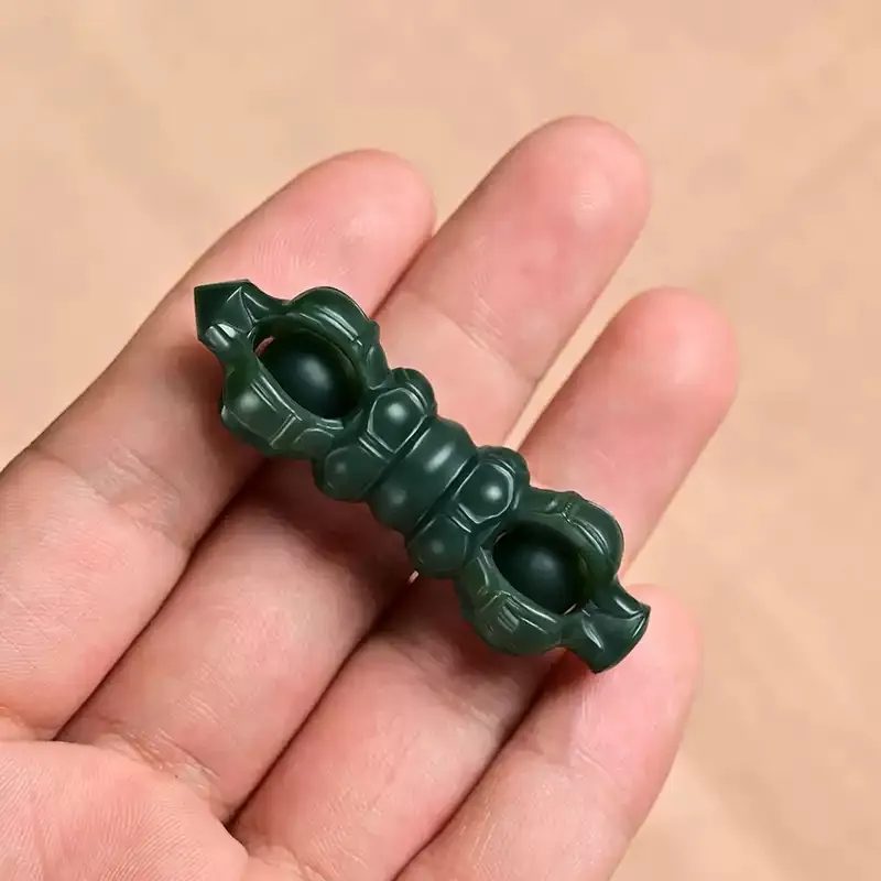 MY WORLD BEGINS AND ENDS WITH YOU Hetian Jade Pendants Green Jade Unisex-3