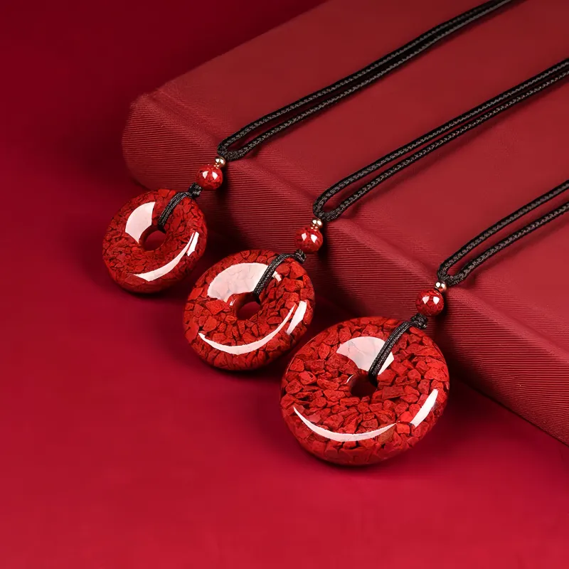MY WORLD BEGINS AND ENDS WITH YOU Natural Cinnabar Pendants Unisex-7