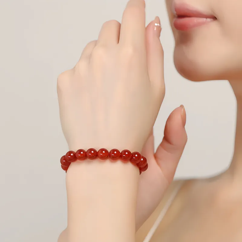 MY WORLD BEGINS AND ENDS WITH YOU Chalcedony Jade Bracelets Unisex-2