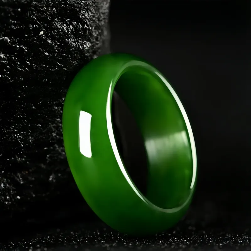 MY WORLD BEGINS AND ENDS WITH YOU Hetian Jade Rings Jasper Unisex-3
