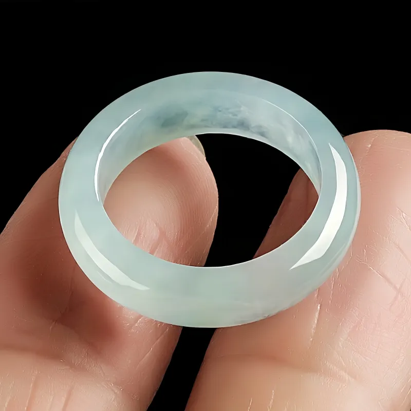 MY WORLD BEGINS AND ENDS WITH YOU Ice Glutinous Jadeite Rings Unisex-4