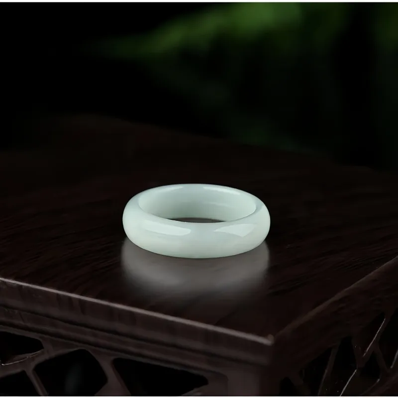 MY WORLD BEGINS AND ENDS WITH YOU Glutinous Jade Jadeite Rings Unisex-3