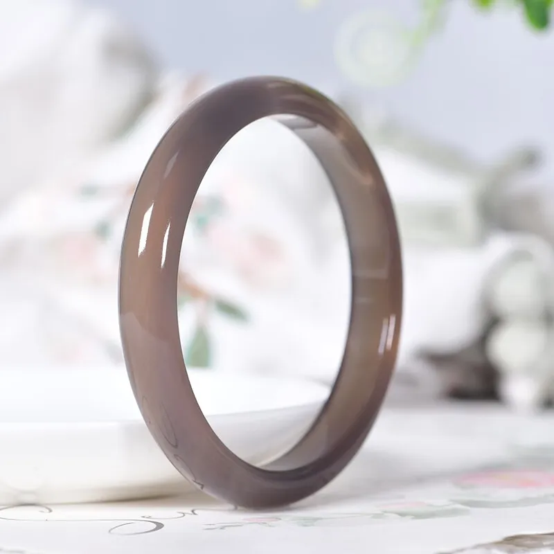 MY WORLD BEGINS AND ENDS WITH YOU Natural Chalcedony Bangles Women's-5