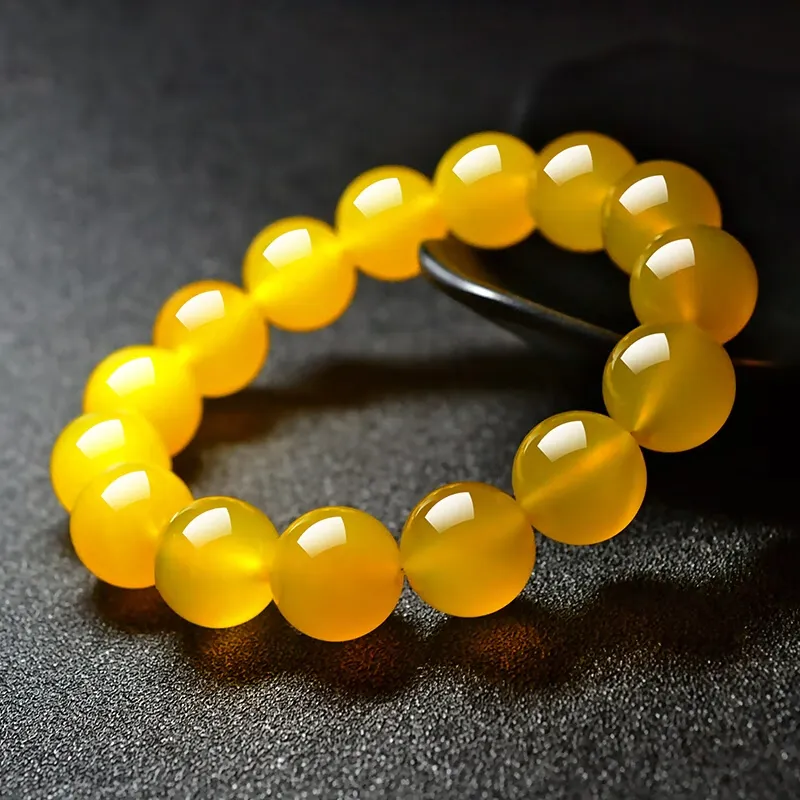 MY WORLD BEGINS AND ENDS WITH YOU Chalcedony Jade Bracelets Unisex-17