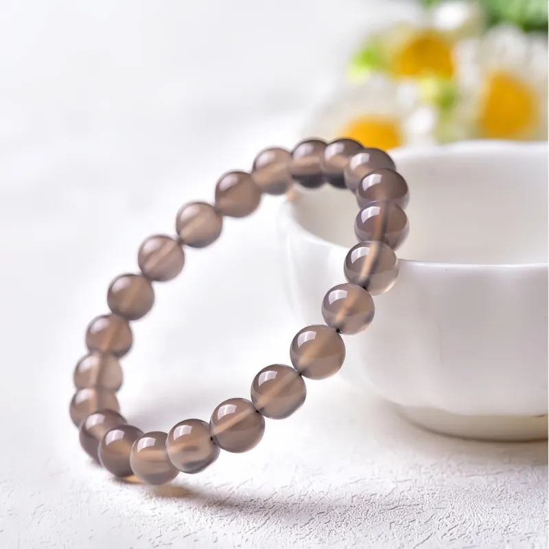 MY WORLD BEGINS AND ENDS WITH YOU Chalcedony Jade Bracelets Unisex-2