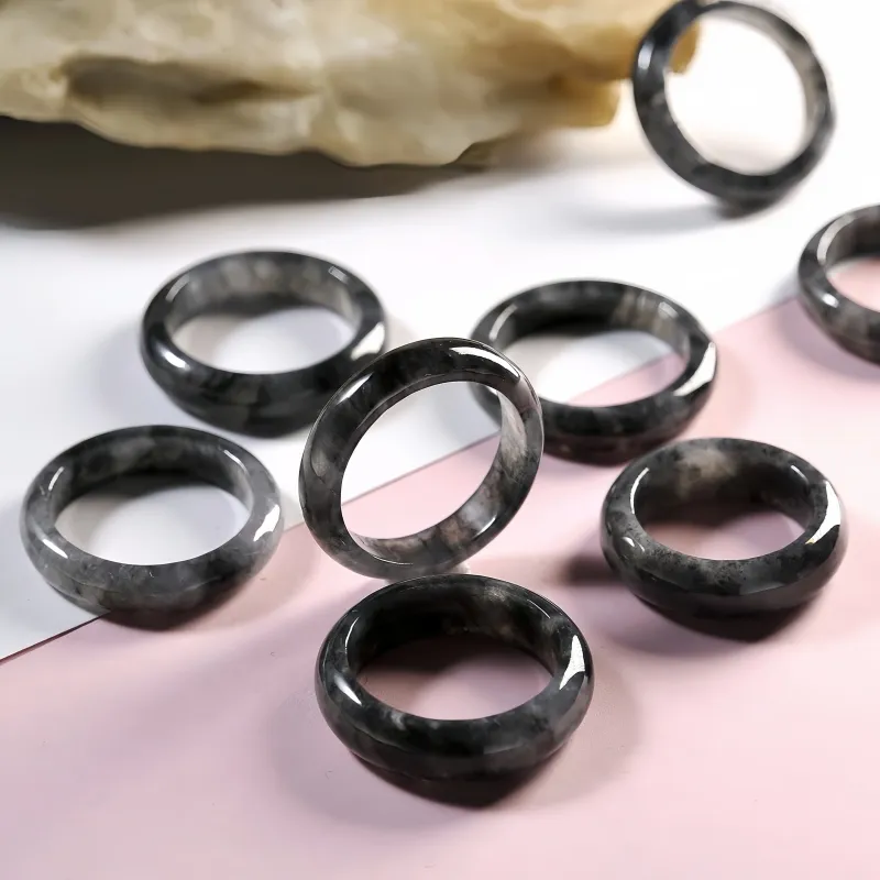 MY WORLD BEGINS AND ENDS WITH YOU Glutinous Jade Jadeite Rings Unisex-4