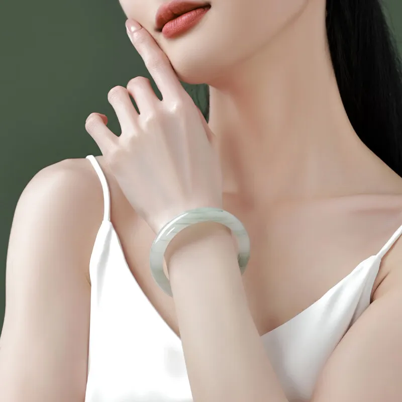 MY WORLD BEGINS AND ENDS WITH YOU Tianshan Jade Bangles Women's-2