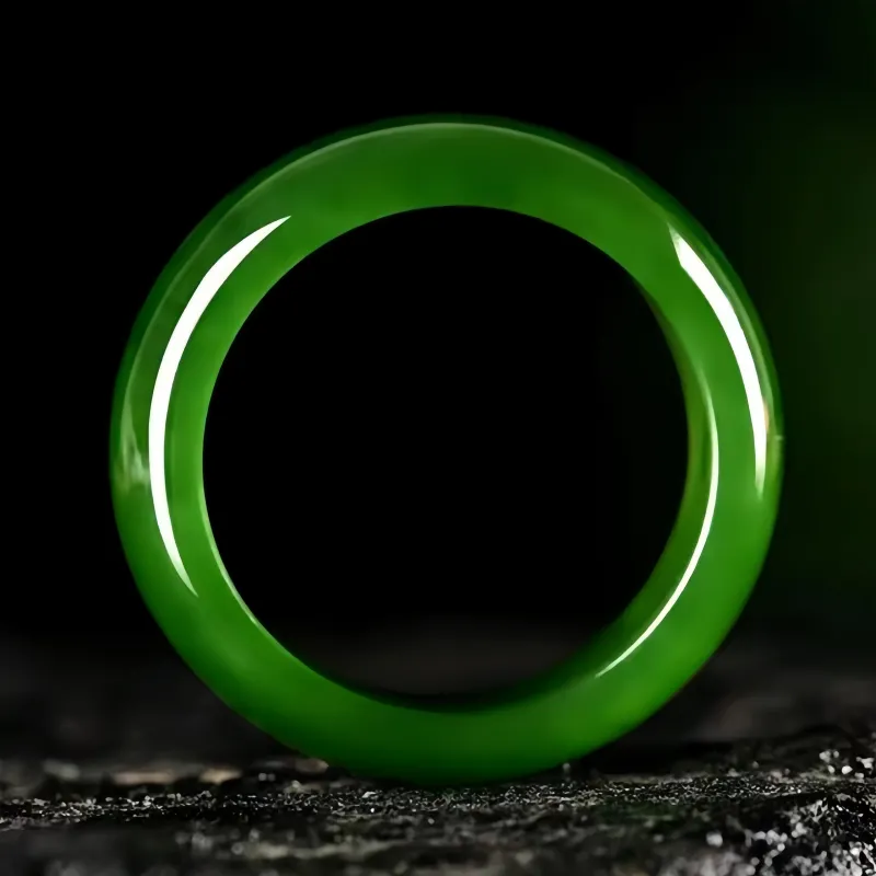 MY WORLD BEGINS AND ENDS WITH YOU Hetian Jade Rings Jasper Unisex-4
