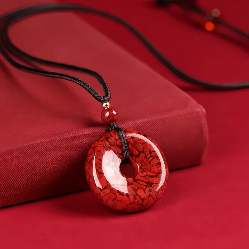 MY WORLD BEGINS AND ENDS WITH YOU Natural Cinnabar Pendants Unisex-4