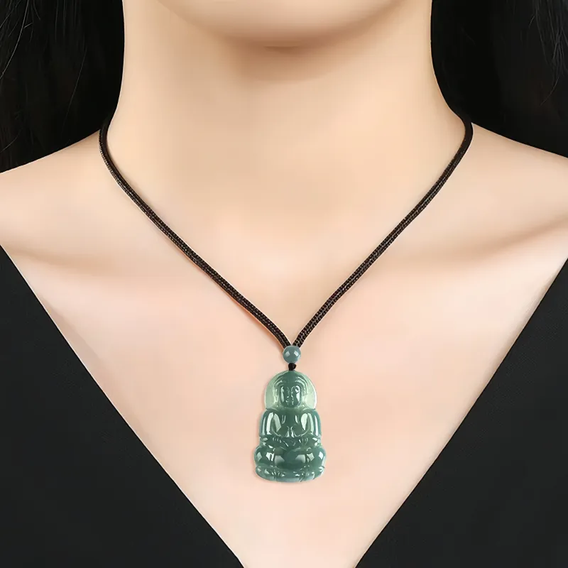 MY WORLD BEGINS AND ENDS WITH YOU Glutinous Jade Jadeite Necklaces Unisex-5