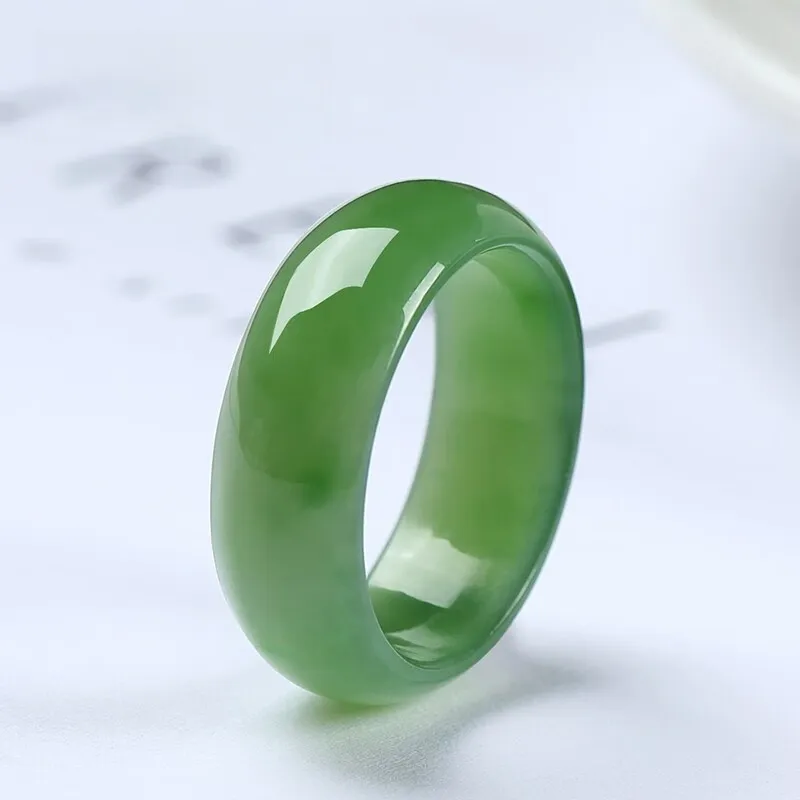 MY WORLD BEGINS AND ENDS WITH YOU Hetian Jade Rings Jasper Unisex-2