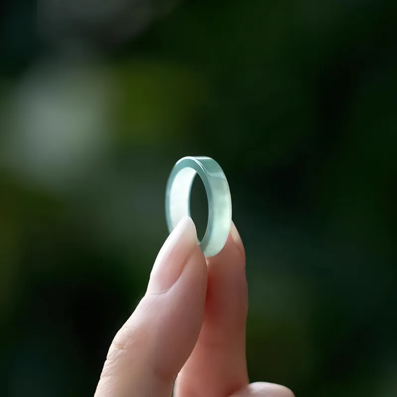 MY WORLD BEGINS AND ENDS WITH YOU Glutinous Jade Jadeite Rings Unisex-1