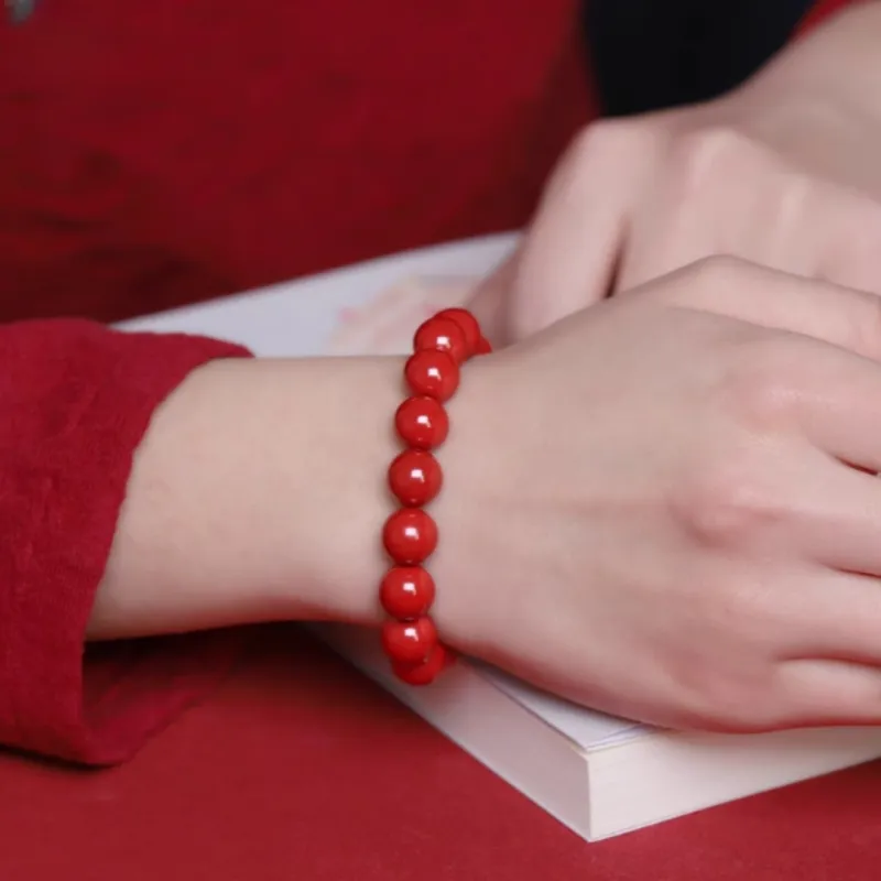 MY WORLD BEGINS AND ENDS WITH YOU Natural Cinnabar Bracelets Unisex-18