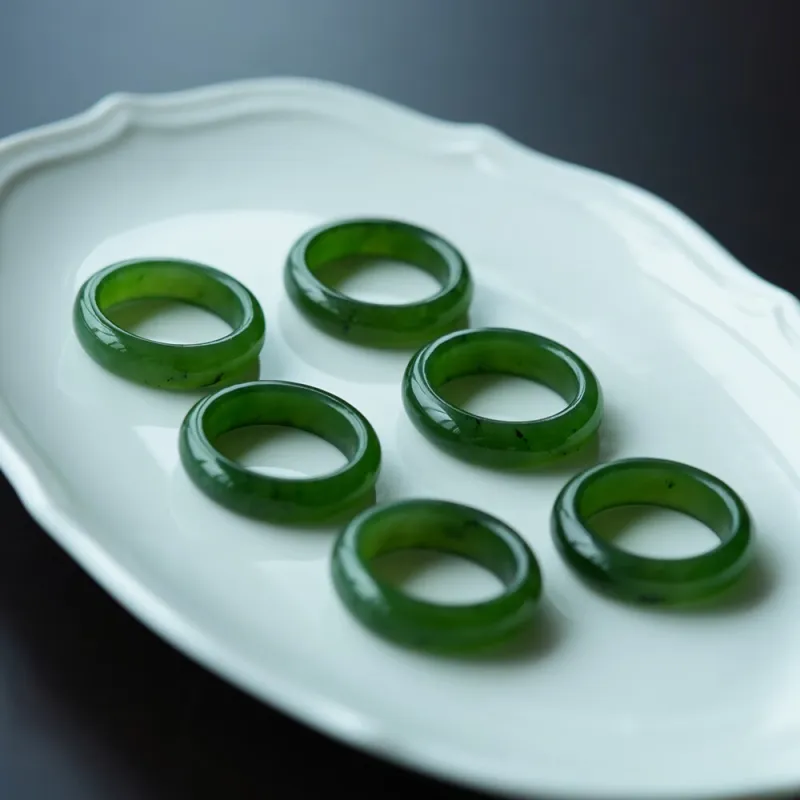 MY WORLD BEGINS AND ENDS WITH YOU Hetian Jade Rings Jasper Unisex-4
