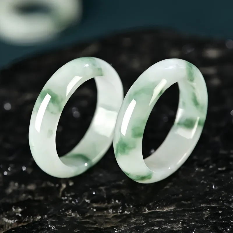 MY WORLD BEGINS AND ENDS WITH YOU Bean Type Jadeite Rings Unisex-3
