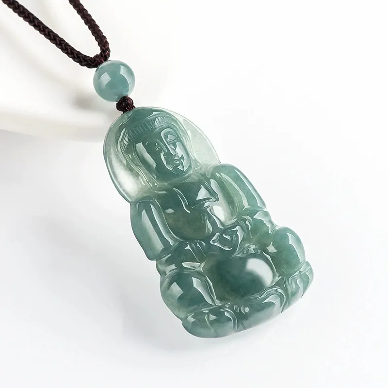 MY WORLD BEGINS AND ENDS WITH YOU Glutinous Jade Jadeite Necklaces Unisex-3