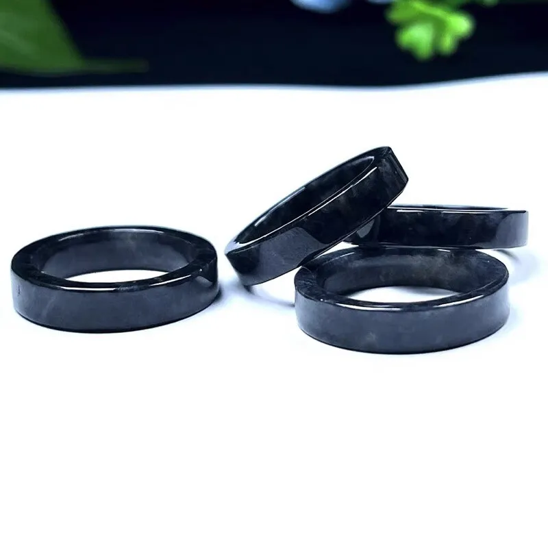 MY WORLD BEGINS AND ENDS WITH YOU Bean Type Jadeite Rings Unisex-3