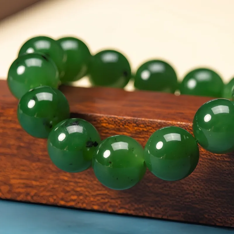 MY WORLD BEGINS AND ENDS WITH YOU Hetian Jade Bracelets Jasper Unisex-1