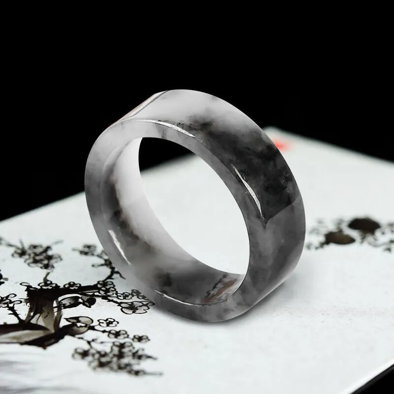 MY WORLD BEGINS AND ENDS WITH YOU Bean Type Jadeite Rings Unisex-2
