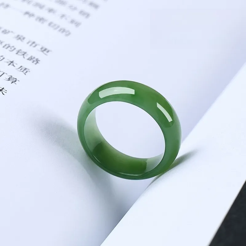 MY WORLD BEGINS AND ENDS WITH YOU Hetian Jade Rings Jasper Unisex-5