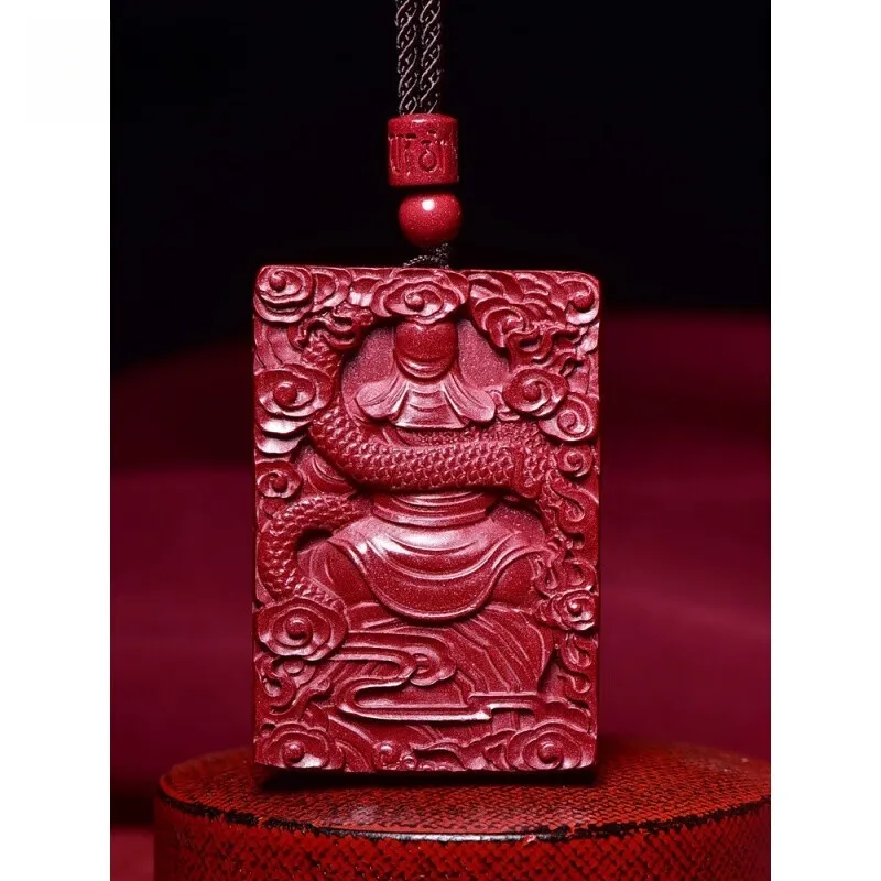 MY WORLD BEGINS AND ENDS WITH YOU Reconstructed Cinnabar Necklaces Unisex-3