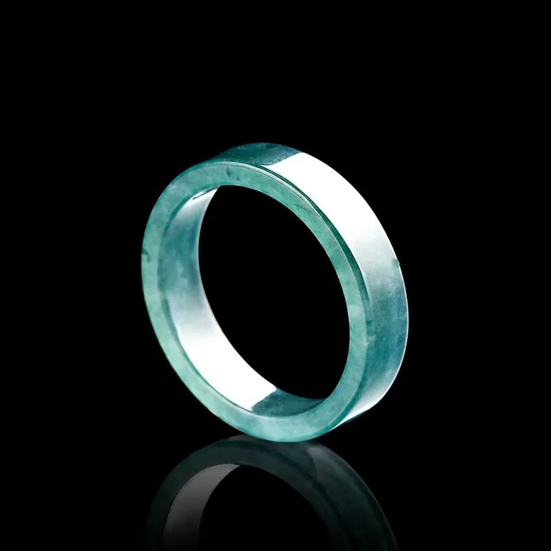MY WORLD BEGINS AND ENDS WITH YOU Ice Glutinous Jadeite Rings Unisex-1