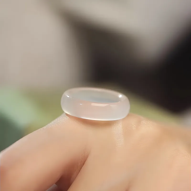 MY WORLD BEGINS AND ENDS WITH YOU Chalcedony Jade Rings Unisex-4