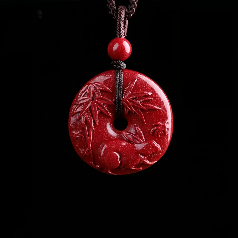 MY WORLD BEGINS AND ENDS WITH YOU Reconstructed Cinnabar Necklaces Unisex-9