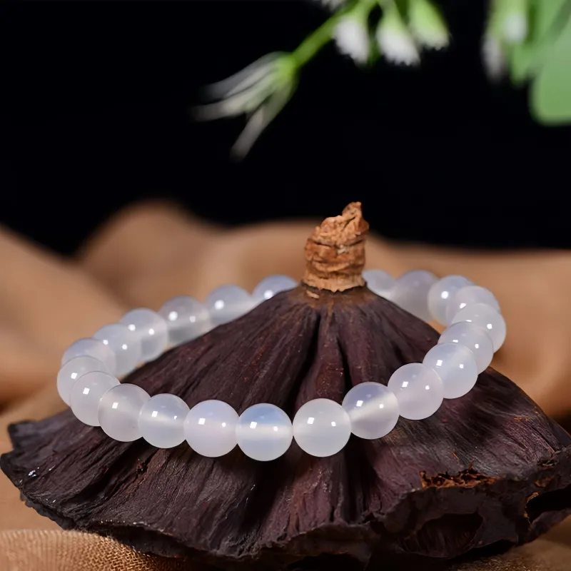 MY WORLD BEGINS AND ENDS WITH YOU Chalcedony Jade Bracelets Unisex-12