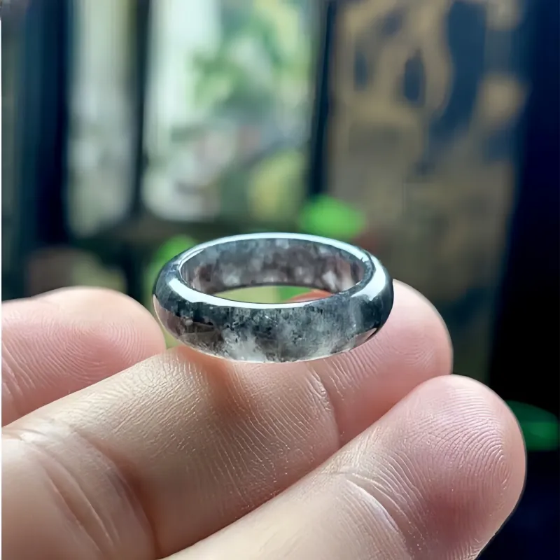 MY WORLD BEGINS AND ENDS WITH YOU Glutinous Jade Jadeite Rings Unisex-1