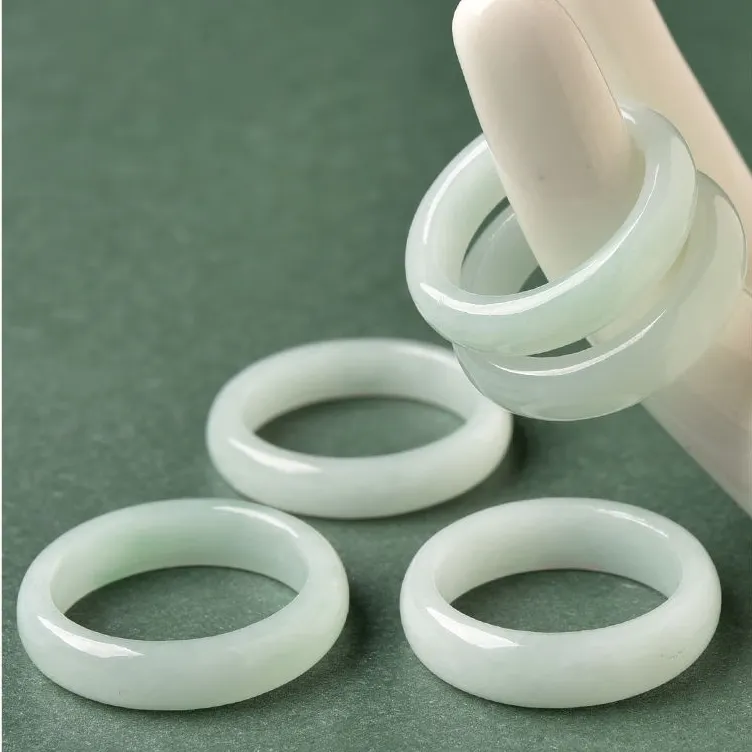 MY WORLD BEGINS AND ENDS WITH YOU Glutinous Jade Jadeite Rings Unisex-4