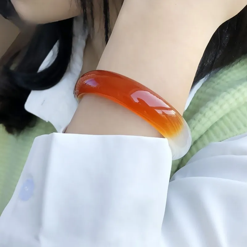 MY WORLD BEGINS AND ENDS WITH YOU Natural Agate Bangles Women's-3