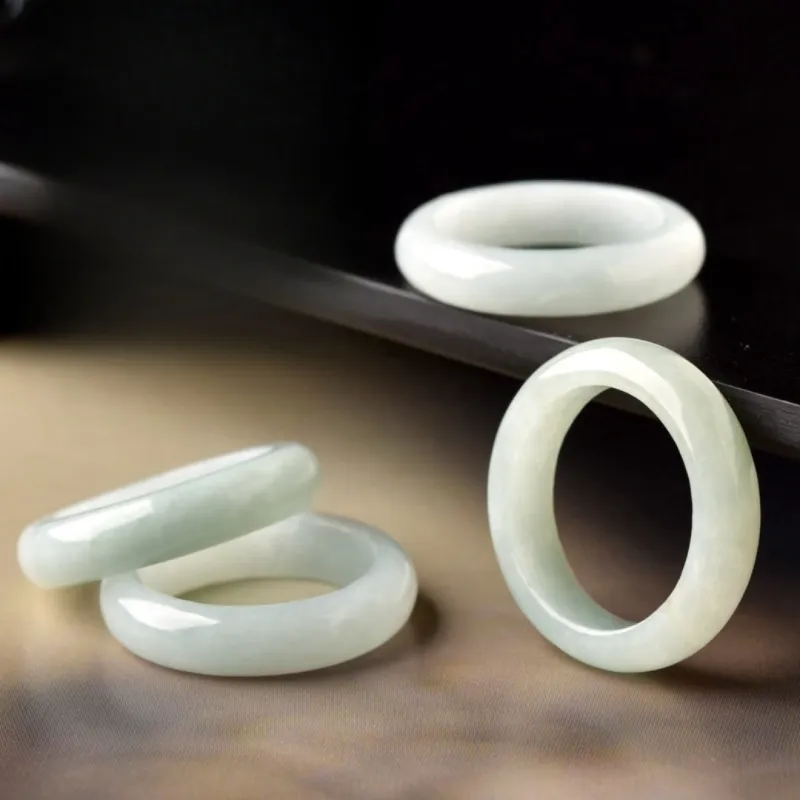 MY WORLD BEGINS AND ENDS WITH YOU Glutinous Jade Jadeite Rings Unisex-2