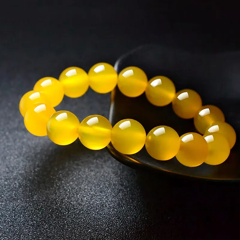 MY WORLD BEGINS AND ENDS WITH YOU Chalcedony Jade Bracelets Unisex-16