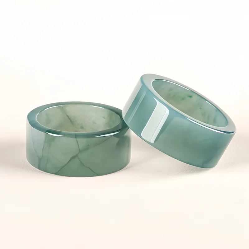 MY WORLD BEGINS AND ENDS WITH YOU Bean Type Jadeite Rings Unisex-4
