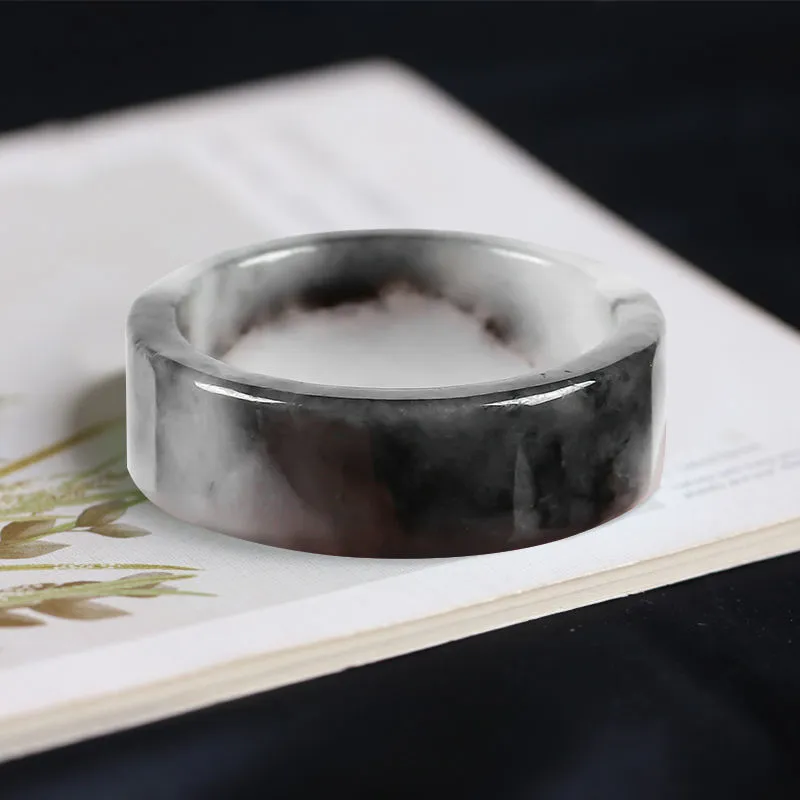 MY WORLD BEGINS AND ENDS WITH YOU Bean Type Jadeite Rings Unisex-3