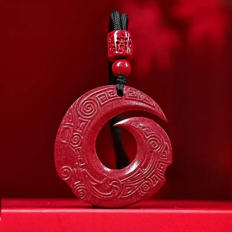 MY WORLD BEGINS AND ENDS WITH YOU Reconstructed Cinnabar Necklaces Unisex-1