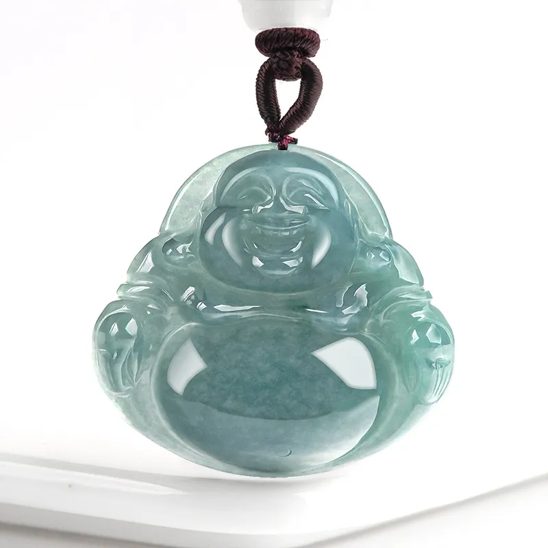 MY WORLD BEGINS AND ENDS WITH YOU Ice Glutinous Jadeite Necklaces Women's-1