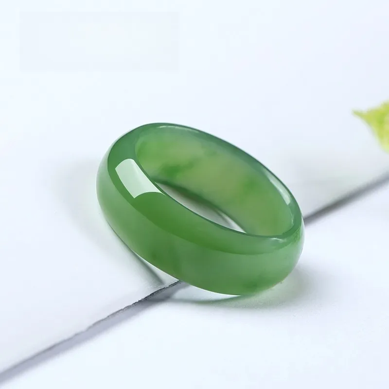 MY WORLD BEGINS AND ENDS WITH YOU Hetian Jade Rings Jasper Unisex-4