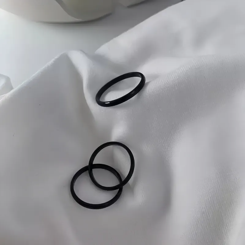 MY WORLD BEGINS AND ENDS WITH YOU Natural Agate Rings Unisex-4