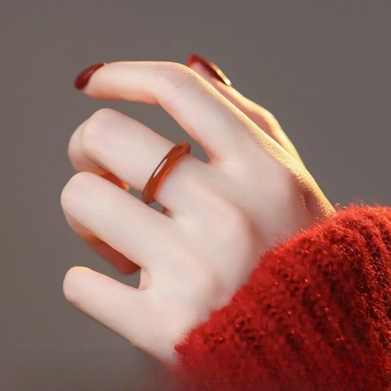 MY WORLD BEGINS AND ENDS WITH YOU Natural Agate Rings Unisex-6