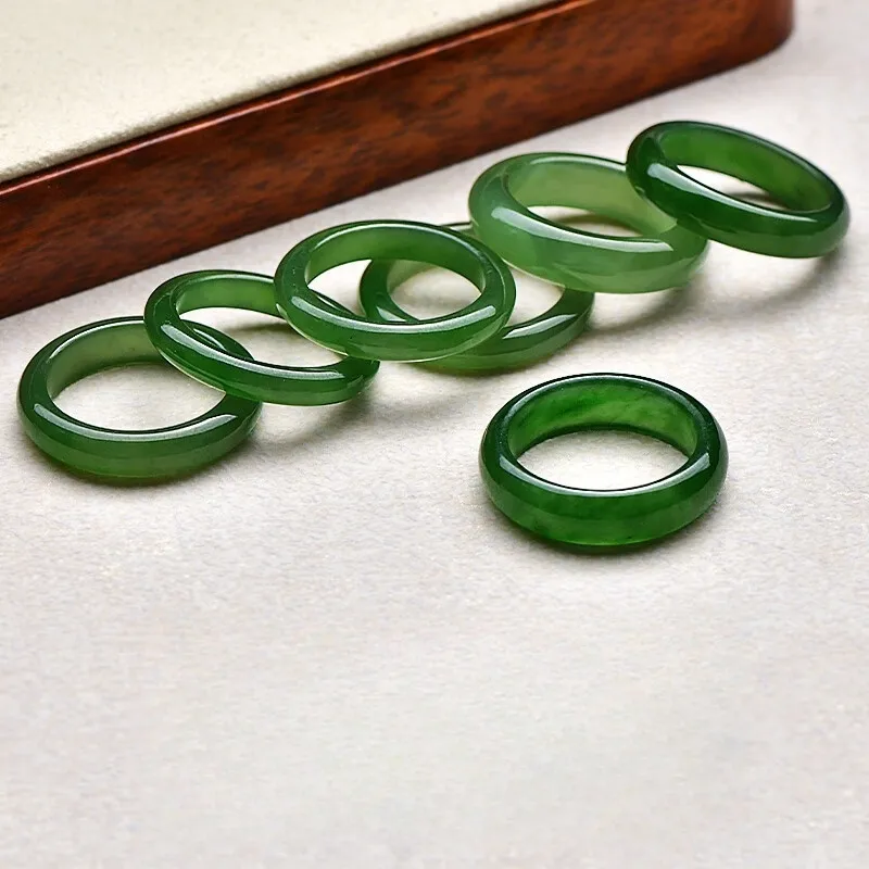 MY WORLD BEGINS AND ENDS WITH YOU Hetian Jade Rings Jasper Unisex-1