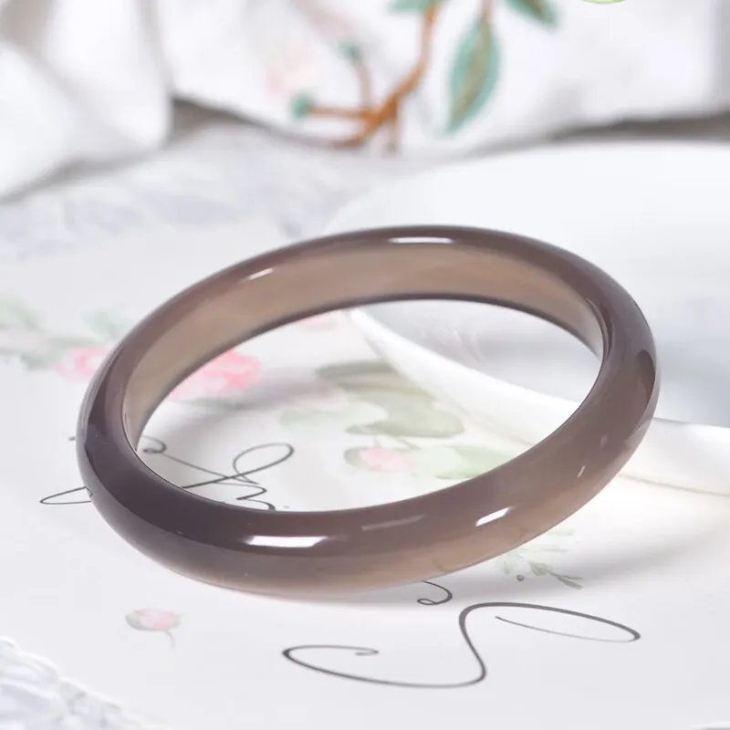 MY WORLD BEGINS AND ENDS WITH YOU Natural Chalcedony Bangles Women's-4